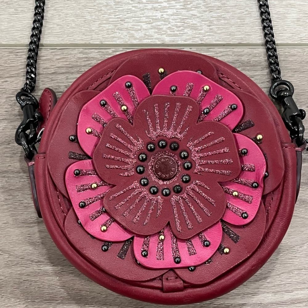 Coach Tea Rose Crossbody Bag Purse - Picture 2 of 7